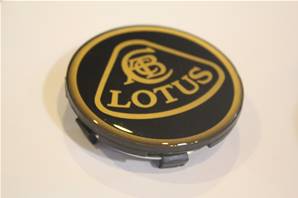 Badge de roue Lotus noir et or