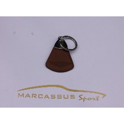 Porte-clés en cuir brun Morgan